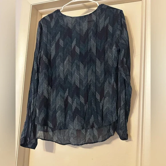 Anthropologie Blue and Black Patterned Top - Picture 4 of 4